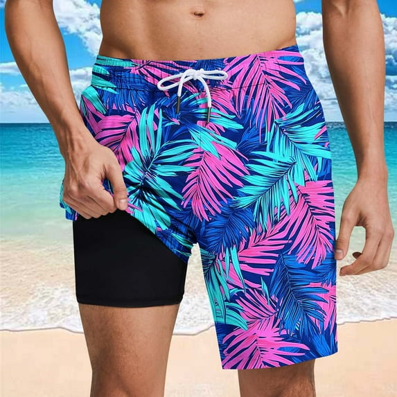 Runfenguu Volleyball Shorts, Mens Basketball Shorts Men Casual Print Pocket Elastic Waist Straight Half Shorts Pants Sport Pants Bermuda Shorts