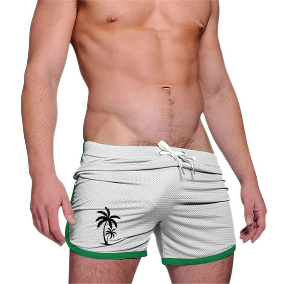 Runfenguu Work Shorts For Men, Running Shorts Men Men'S Sports Shorts Beach Pants Elastic Waist Drawstring Pocketed Casual Printed Knee-Length Shorts Golf Shorts Men