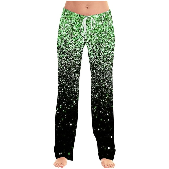 Runfenguu Y2K Sweatpants, Wide Leg Sweatpants Women Women Printed Elastic Waistband Drawstring Pocket Pants
