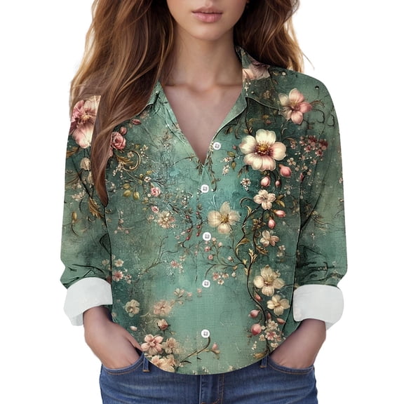 Runfenguu Y2K Top Graphic Tees For Women Trendy Blouse Business Casual Work Shirts For Women Loose Long Sleeve Shirts