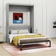 thumbnail image 1 of Runforrrs Full Size Murphy Bed, Can Fold into Cabinet, Gray, 1 of 12