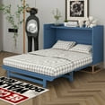 thumbnail image 1 of Runforrrs Murphy bed with Iron Legs, Queen Size, Blue, 1 of 12