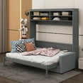 thumbnail image 1 of Runforrrs Queen Murphy Bed with Sofa, Gray, 1 of 13