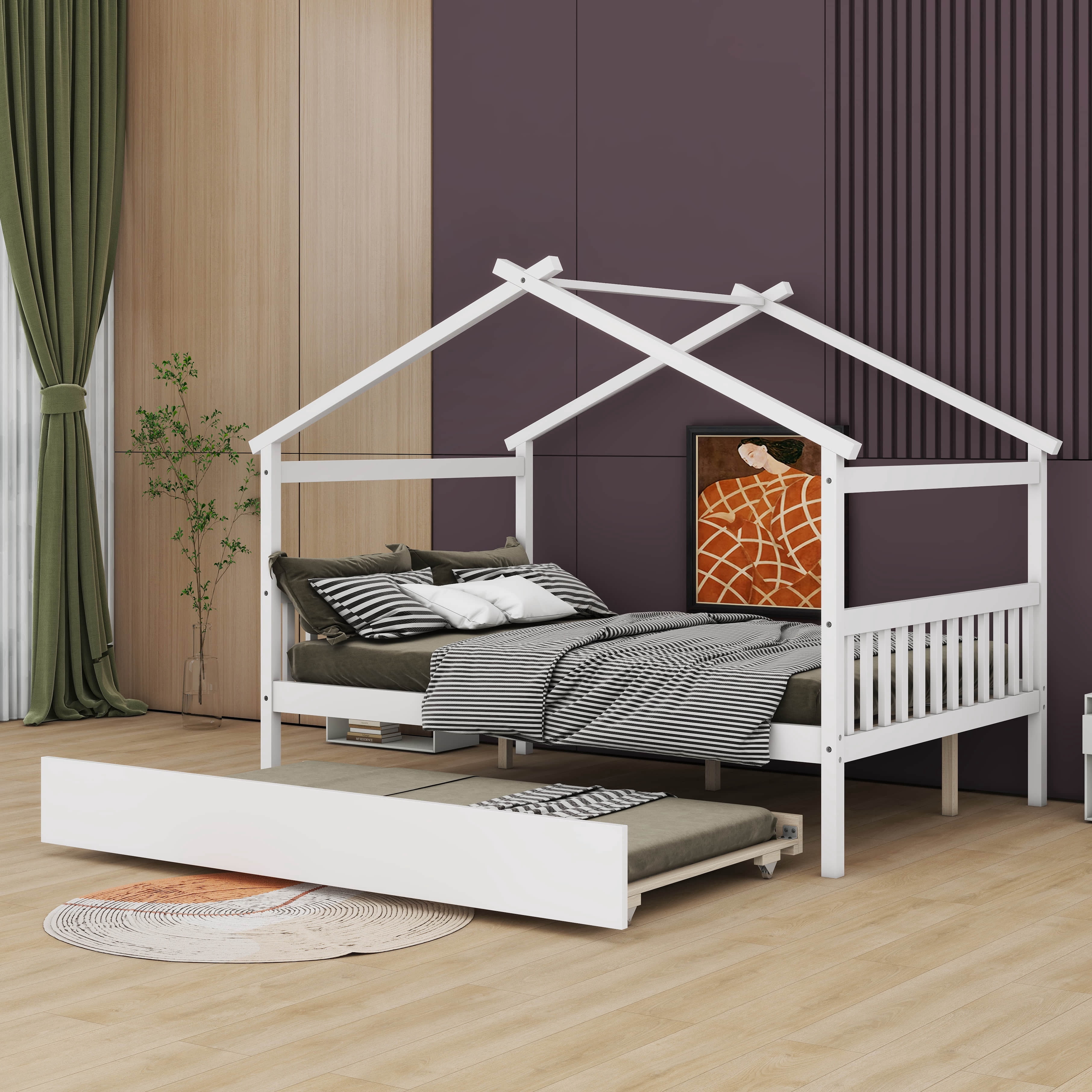 House Bed With Trundle