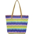thumbnail image 1 of Rungion Womens Colorful Straw Tote Bag Woven Large Shopping Top Handle Handbags Summer Beach Shoulder Purse for Vacation, 1 of 6