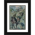 thumbnail image 1 of Rungius, Carl 11x14 Black Ornate Wood Framed with Double Matting Museum Art Print Titled - Ponies on the Trail, 1 of 4