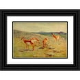 thumbnail image 1 of Rungius, Carl 24x17 Black Ornate Wood Framed with Double Matting Museum Art Print Titled - Pronghorns, 1 of 4