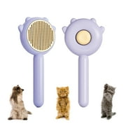 Rungopro 2024 New Pet Hair Cleaner Brush, Cat Grooming Brush Long or Short Hair Cats Dogs Pet Massage Brushes, Self Cleaning Slicker Comb for Kitten Removes Tangles Loose Fur