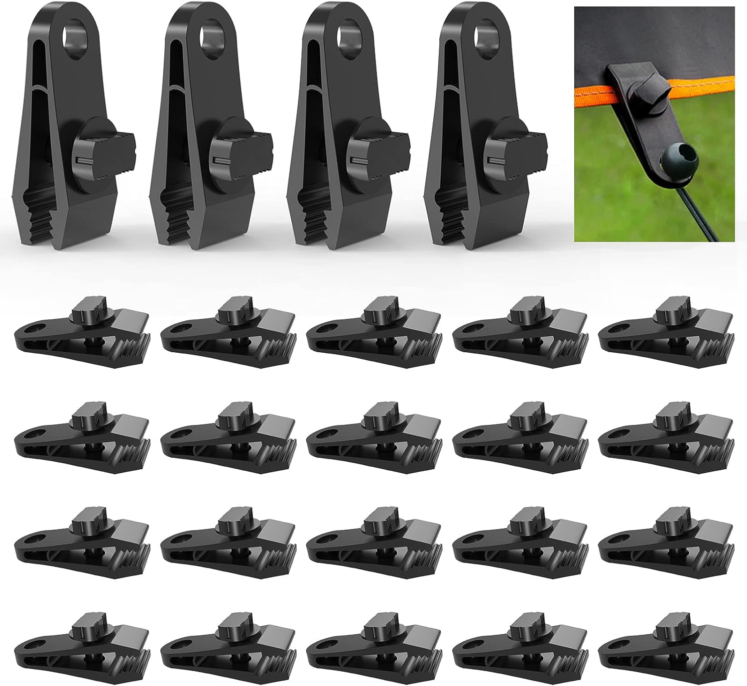 Rungopro 24 Pcs HeavyDuty Tarp Clips with Lock Grip for Pool Cover, RV