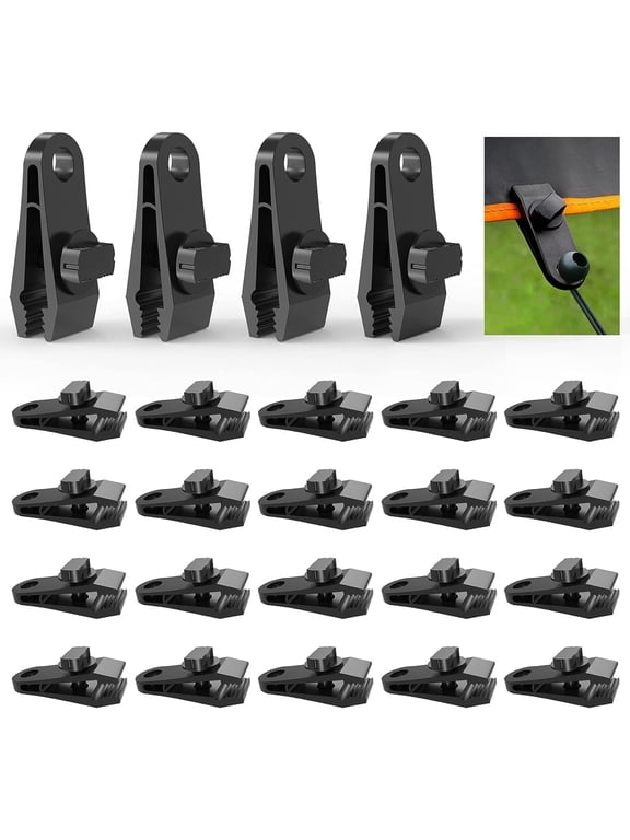 24 Pcs Tarp Clips Awning Clamp, Tarp Clamps Heavy Duty Lock Grip, for Pool Cover, RV Awning Cover, Banners, Tents, Tarpaulin, Canvas Tarp