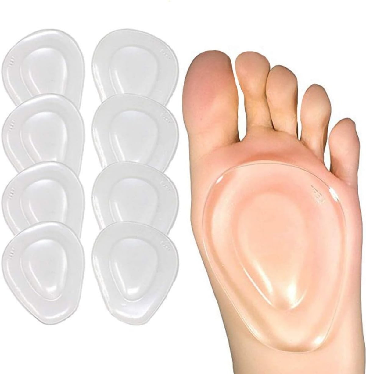 Rungopro 4 Pairs Metatarsal Pads Ball of Foot Cushions Gel Ball Feet Pads Mortons Neuroma Callus Foot Pain Relief Bunion Forefoot Support for Women Men