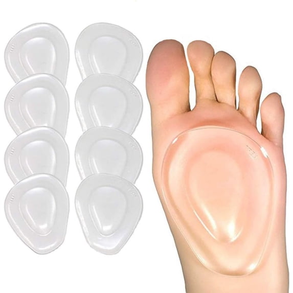 Rungopro 4 Pairs Metatarsal Pads Ball of Foot Cushions Gel Ball Feet Pads Mortons Neuroma Callus Foot Pain Relief Bunion Forefoot Support for Women Men