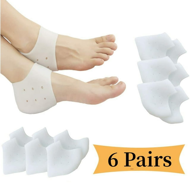 Rungopro 6 Pairs Heel Cups, Plantar Fasciitis Inserts, Heel Pads