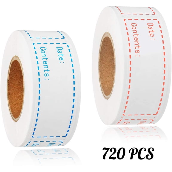 Rungopro 720Pcs Removable Waterproof Freezer Labels Food Storage Label Food Labels Stickers Easy Clean Leaves No Residue