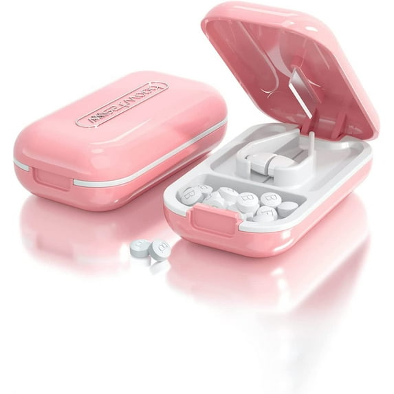 Rungopro Small Pill Cutter, Pill Splitter Pill Cutter for Small or Large Pills, Cuts Vitamins Tablets, Portable Pretty Pill Crusher