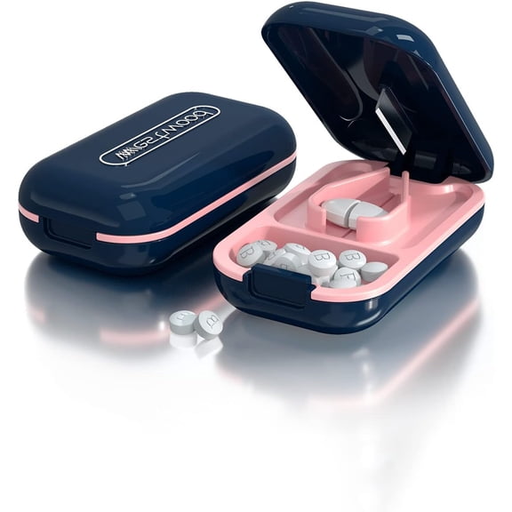 Rungopro Small Pill Cutter, Pill Splitter Pill Cutter for Small or Large Pills, Cuts Vitamins Tablets, Portable Pretty Pill Crusher