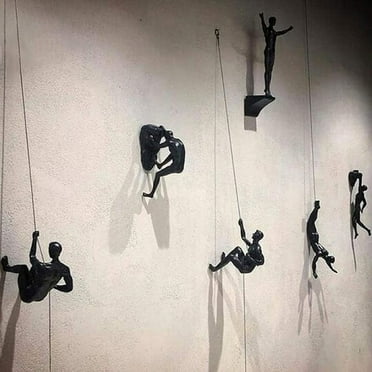 Rungungde 3D Wall Climbing Man Wall Sculptures Count 6