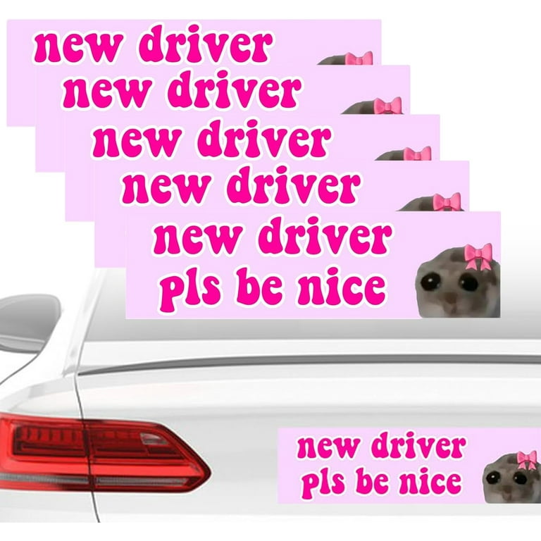 Rungungde 5Pc New Driver Pls Be Nice - Car Magnetic Suction 