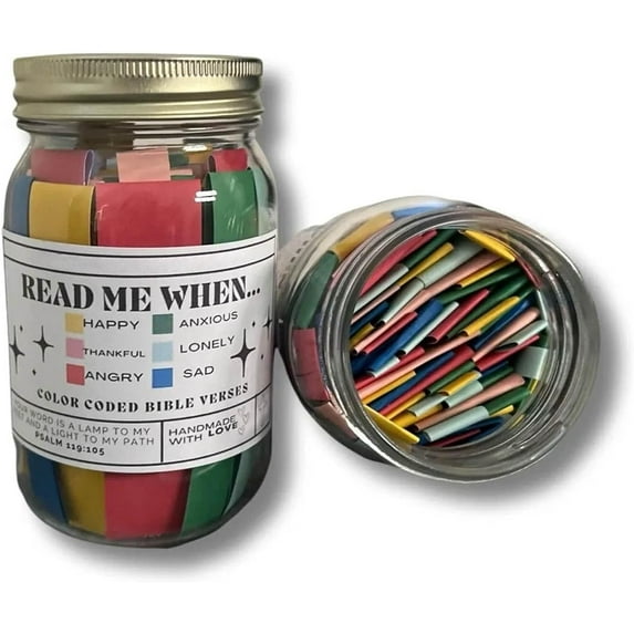 Rungungde Bible Verse Jar Read Me When Bible Verses Jar for Emotions and Feelings, Bible Snippets Verse In A Jar, Christian Gifts Church Biblical Faith Based Valentines Gift or Thank You