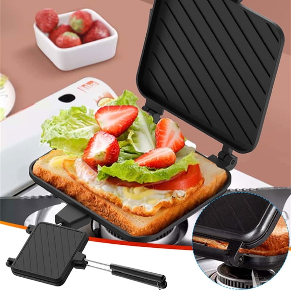 Rungungde Breakfast Sandwich Maker Sandwich Maker Hot Dog Toaster Press Bakeware Nonstick Frying Pan Pancake Pan Cooker With Removable Handle For Breakfast Pancakes Omele