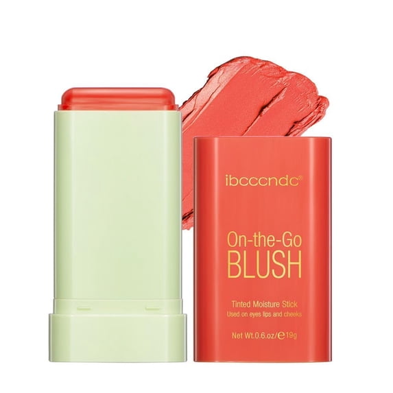 Rungungde Multi-Use Makeup Blush Stick, 2-in-1 Cheek and Lip Tint Soft Cream On-the-Go Blush Stick Blendable for Cheeks Makeup, Shadow Eyes Lips Blusher Stick, Waterproof Natural Nude Makeup