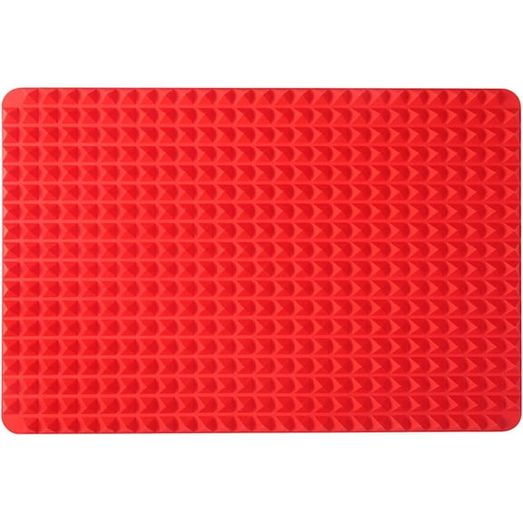 Rungungde Non-Stick Silicone Baking Mat, Sheets Cooking Pan Tray Oven 15'' x 10'' Large Healthy Fat Reducing Sheet for Grilling BBQ (2 Pack) as shown