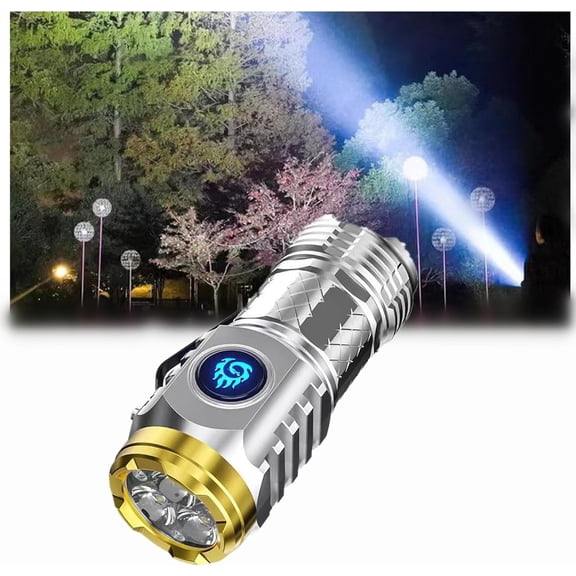 Rungungde Three-Eyed Monster Mini Flashlight - Rechargeable Flashlights High Lumens Flash Light, Mini Flash Super Power Flashlight, Portable LED Flashlights for Outdoor Camping Hiking Travel
