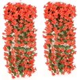 thumbnail image 1 of Rungungde Vivid Artificial Hanging Orchid Brunch 2 Pack Artificial Hanging Flowers for Outdoor Fake Hanging Plants Colorful for Patio Garden Porch Wedding Home Decor (Rose Red), 1 of 13