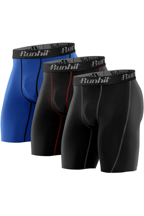 3 Pack Comrpession Shorts Men Workout Running Underwear Athletic Gym Spandex Comrpession Shorts Basketball Base Layer