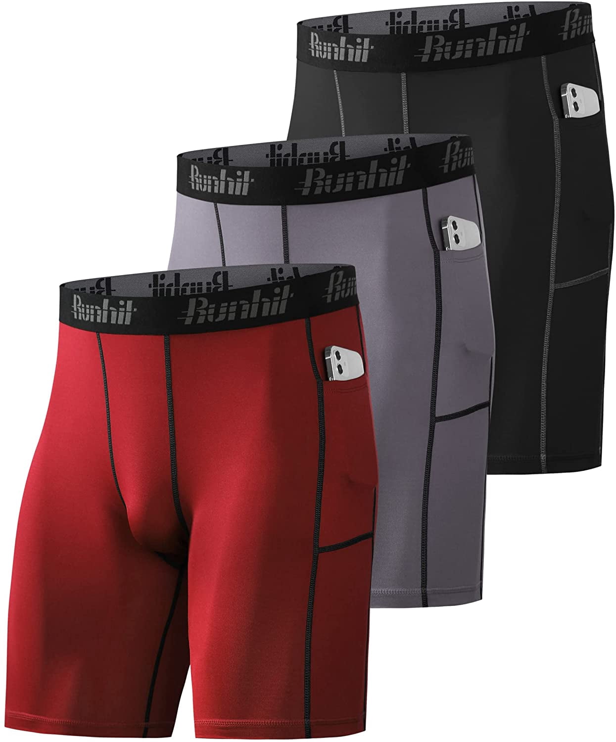 Runhit Men's Compression Shorts With Pockets – 9 - View #12
