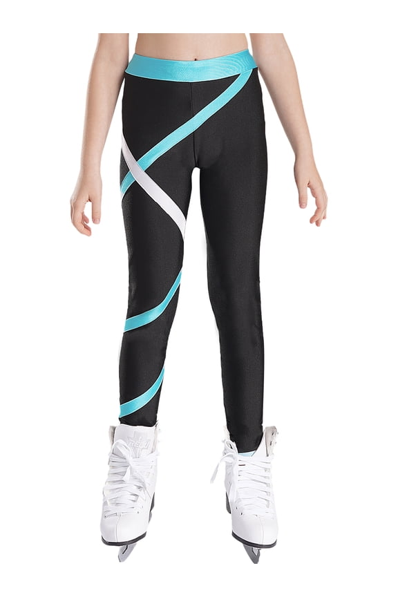 Figure Skating Pants Girl's Ice Skating Training Tights Leggings Yoga Gymnastics Workout Green 12