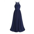 thumbnail image 1 of Runhomal Flower Girl Dresses for Wedding Lace Chiffon Elegant Princess First Communion Dresses Navy Blue 6, 1 of 7
