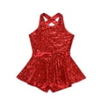 thumbnail image 1 of Runhomal Girls Sequins Dance Leotards Jazz Modern Tap Ballet Outfits Clothes Tutu Dress Red 6, 1 of 6