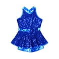 thumbnail image 1 of Runhomal Girls Sequins Dance Leotards Jazz Modern Tap Ballet Outfits Clothes Tutu Dress Royal Blue 8, 1 of 7