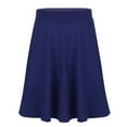 thumbnail image 1 of Runhomal Kids Big Girls Solid Color Stretchy Knee Length Full A-Line Skirts Casual wear Birthday Navy_Blue 12, 1 of 8