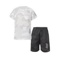 thumbnail image 1 of Runhomal Kids Boys 2 Piece Sports Outfits Quick Dry Athletic T-Shirt and Mesh Shorts Set Basketball White 120, 1 of 6