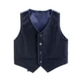 thumbnail image 1 of Runhomal Kids Boys 4 Buttons Single Breasted Formal Tuxedo Vest Suit Jacket Gentleman Waistcoat for Navy Blue 8, 1 of 7
