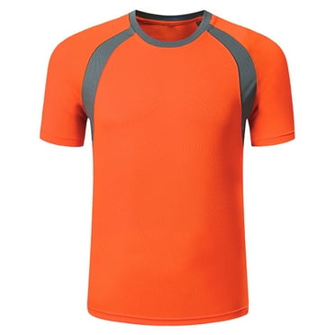 Runhomal Kids Boys Short Sleeve Rash Vest UPF 50  Rashguard Swim Shirt Quick Dry Sun Shirts Sun Orange M