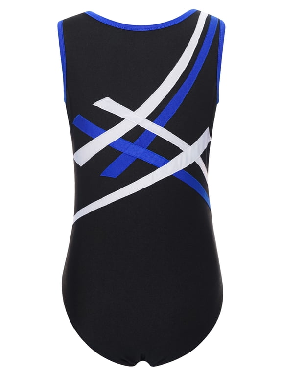 Kids Sport Leotard Sleeveless Romper Ballet Dance Bodysuit Boys Gymnastics Unitard Sparkly Blue 10