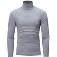 thumbnail image 1 of Runhomal Mens High Neck Long Sleeve Thermal Basic Shirts Slim Fit Cotton T-shirt Pullover Tops Gray 3XL, 1 of 4