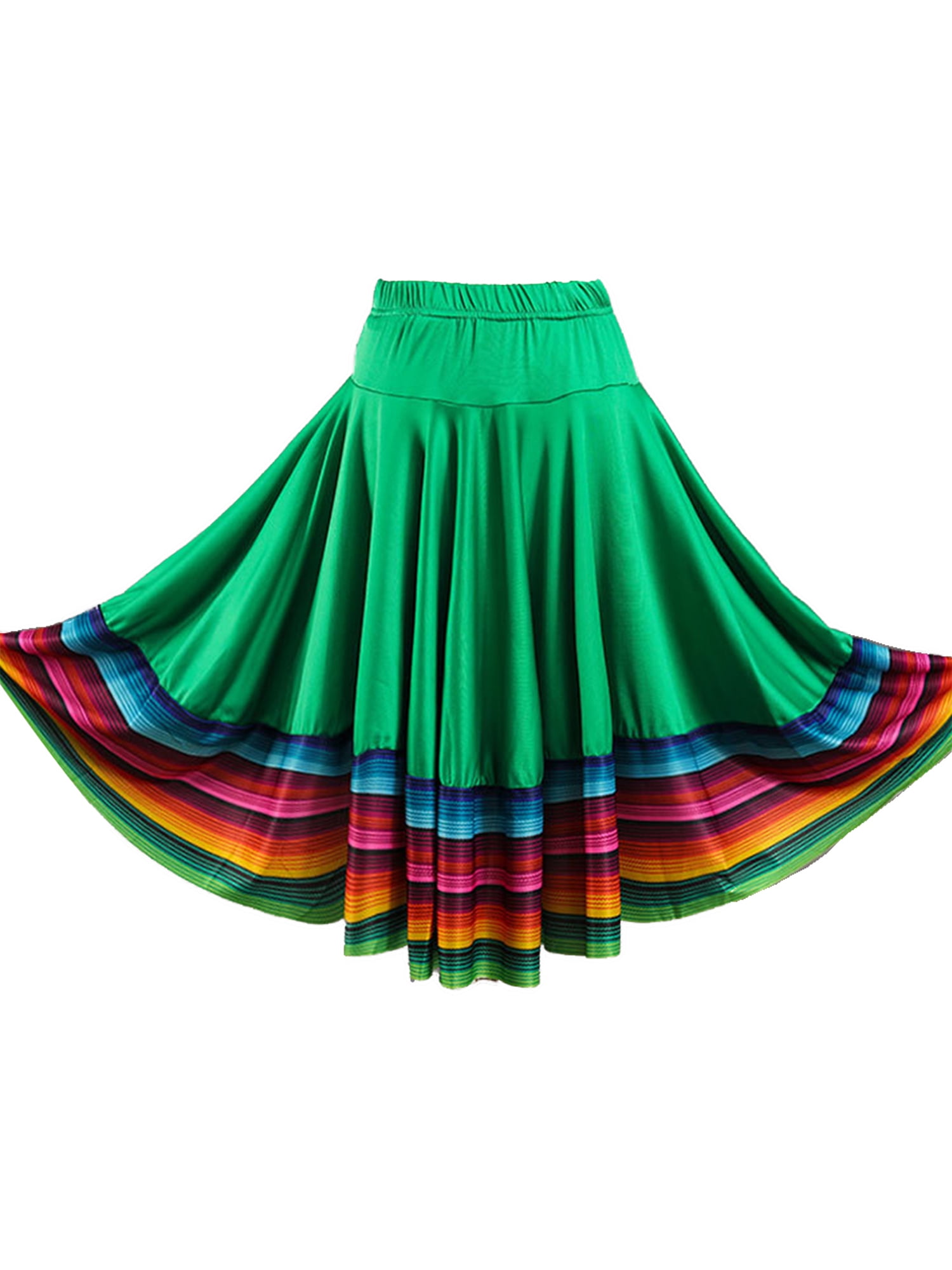 Runhomal Women Mexican Spanish Folk Dance Skirt Full Circle Pleated