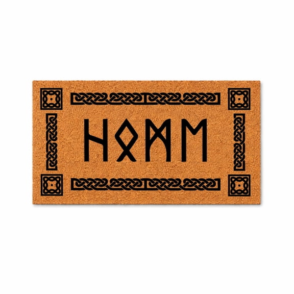 Home Runic Alphabet Doormat, Celtic Knot Border Entryway Mat, Welcome Porch Decor (24x48 inches) 1918