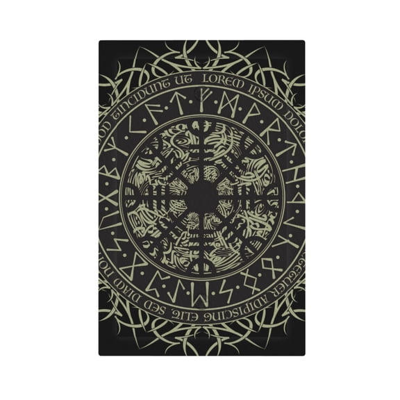 Runic Scandinavian Circle Light Switch Cover Decorator No Device Blank Wall Plate 1-Gang Receptacle Outlet Decor