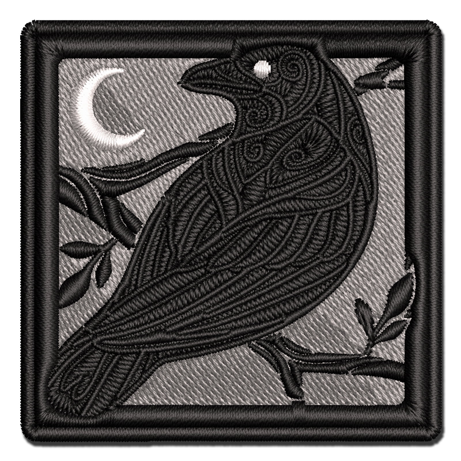 Runic Tribal Rune Raven Applique Multi-Color Embroidered Iron-On Patch - 3.5 Inch Large