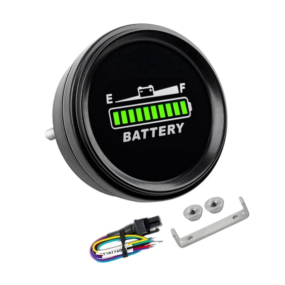 Runleader LED Battery Level Meter with Low Battery Alert, RL-BI069, 12/24/36/48V for Golf Cart Forklift RV