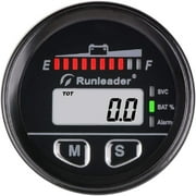 Runleader 12V to 48V Digital LED Battery Capacity Monitor Hours Volt Meter Gauge Battery Lead-Acid