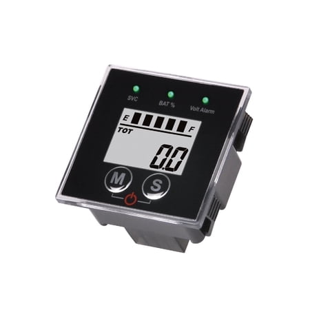 Runleader 12V to 48V Multifunctional Battery Charge Status Indicator Digital Maintenance Hour Meter
