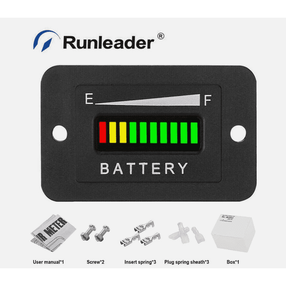 Runleader 48V LED Battery Capacity Indicator Battery Meter Only Suitable for Lead Acid Battery