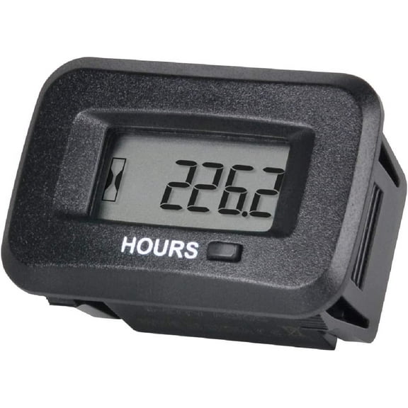 Runleader AC/DC 5V to 277V Digital Hour Meter Maintenance Reminder Waterproof IP68 for Lawn Mower
