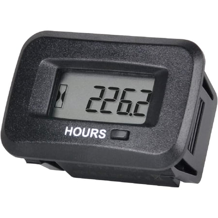 Runleader AC/DC 5V to 277V Digital Hour Meter Maintenance Reminder Waterproof IP68 for Lawn Mower